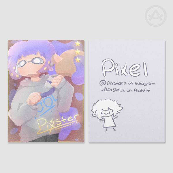 Pixel holographic photocard (Splatoon OC)