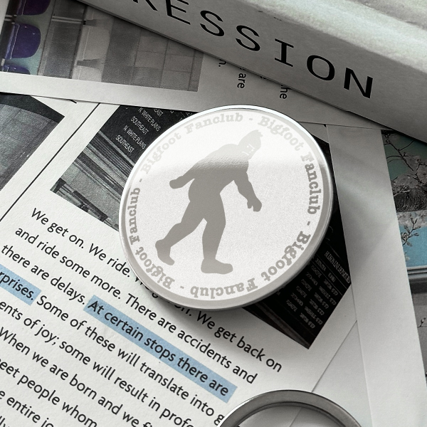 Bigfoot Round Metal Badge