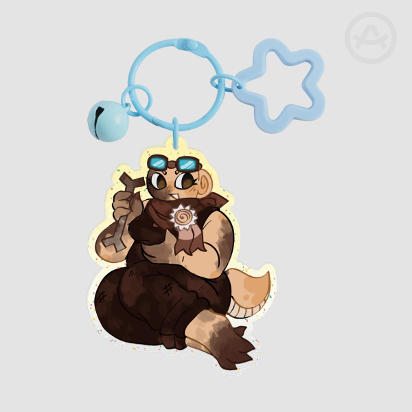 Shelly Fossilian Glitter Acrylic Keychain