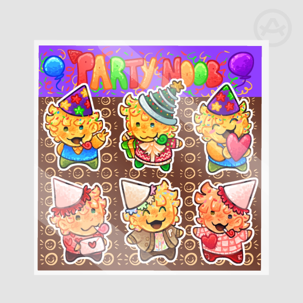 PartyNoob Sticker sheet