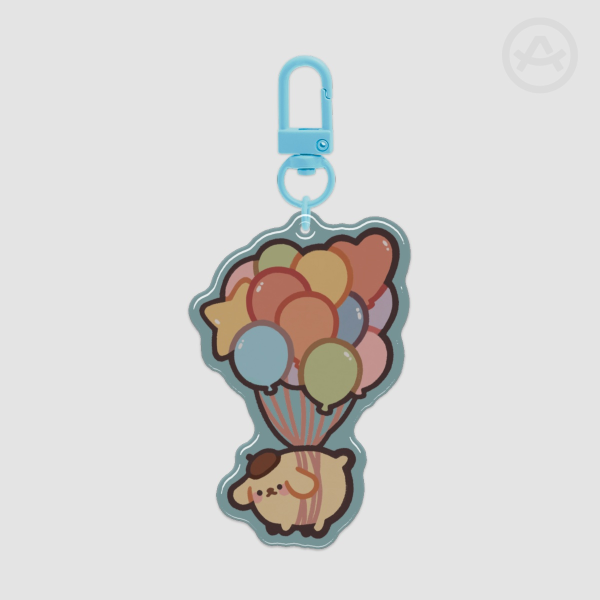 floatin pompompurin epoxy acrylic keychain