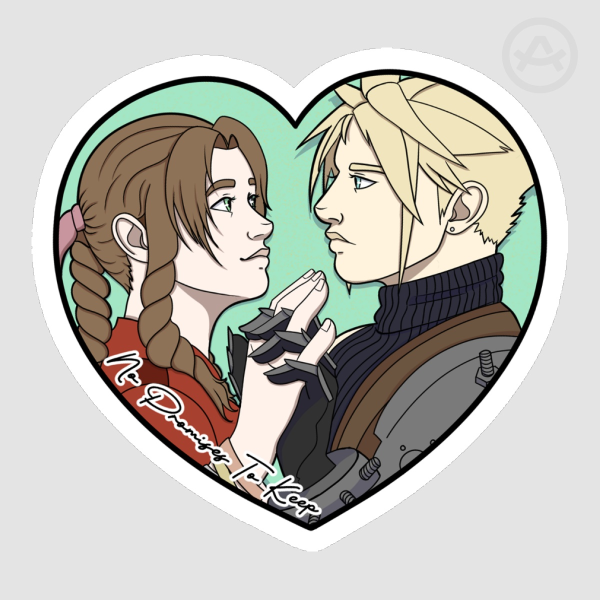 "No Promises To Keep" | FFVII Cloud x Aerith Heart Sticker