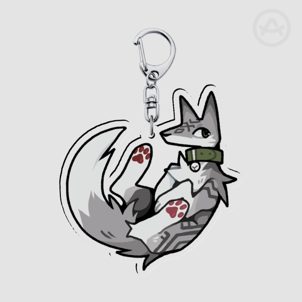 Grey Wolf Acrylic Keychain