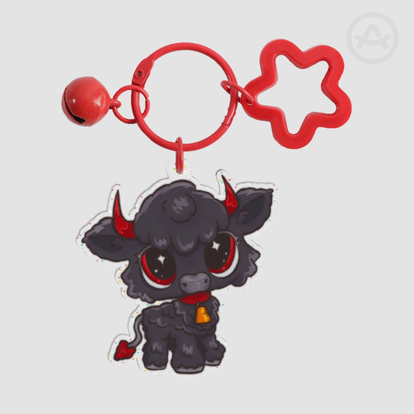 LPS Demon Cow Glitter Acrylic Keychain
