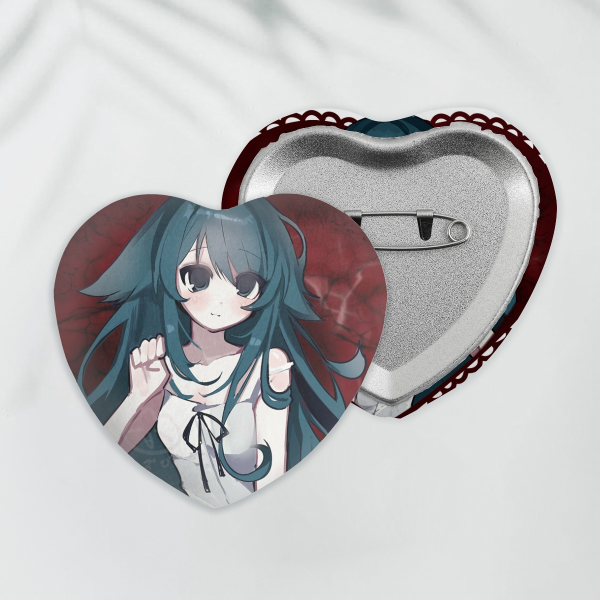 ♡ SAYA NO UTA / SONG OF SAYA - Squishy Heart Plush Badge - by: meowmegu ♡