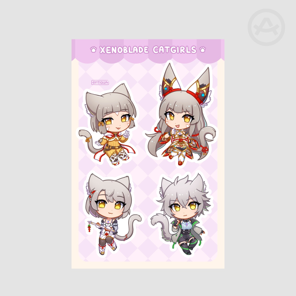 Xenoblade Catgirls Sticker Sheet