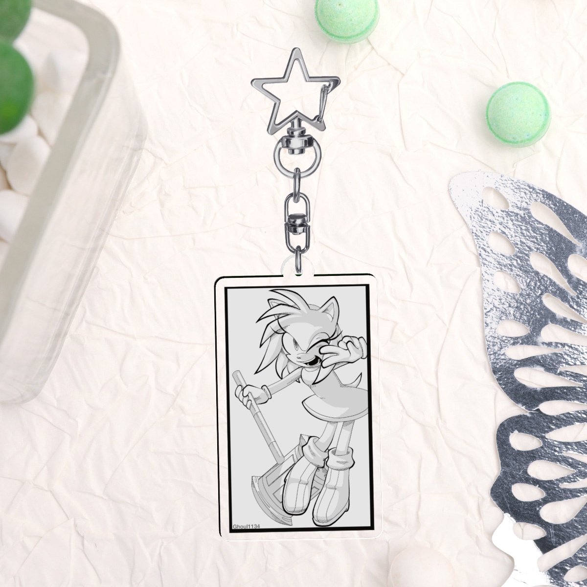 Amy Rose manga style Clear Acrylic Keychain