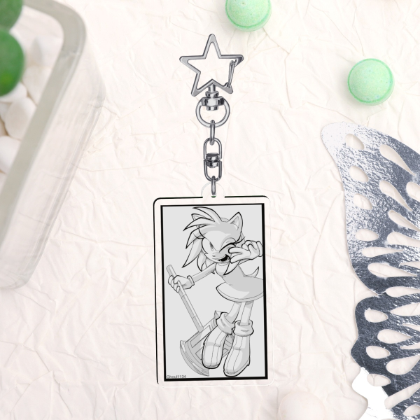 Amy Rose manga style Clear Acrylic Keychain