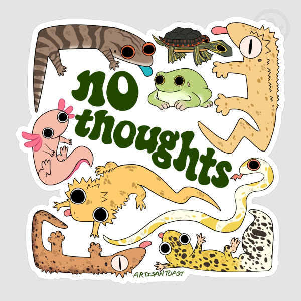 No Thoughts Critters Sticker