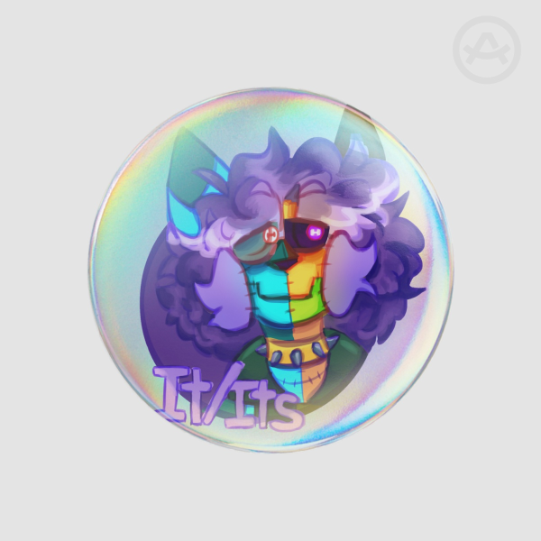 It/its pronoun badge