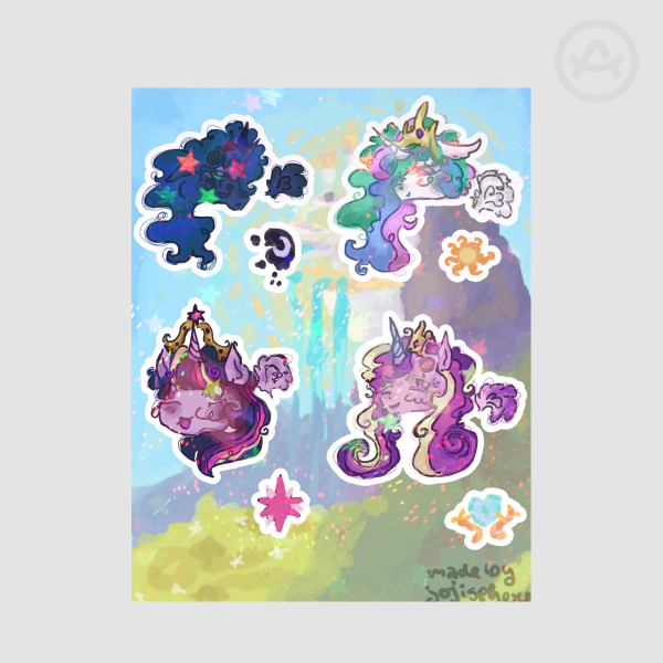 The Princesses of Equestria / MLP inspired sticker sheet