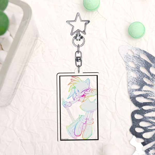 Amy Rose manga style (rainbow version) Clear Acrylic Keychains
