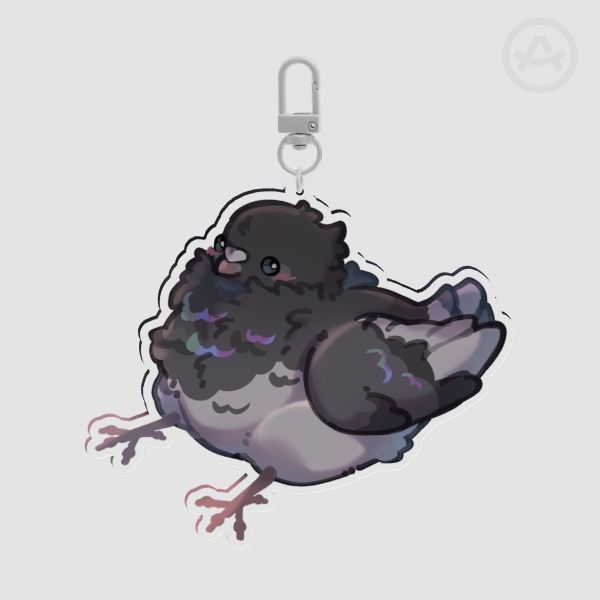 Sitting Pigeon Keychain
