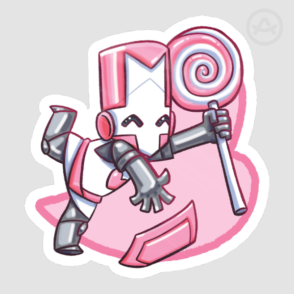 Pink Knight Castle Crashers Sticker
