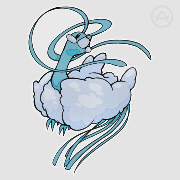 Altaria Pokémon PET Vinyl Die Cut Sticker
