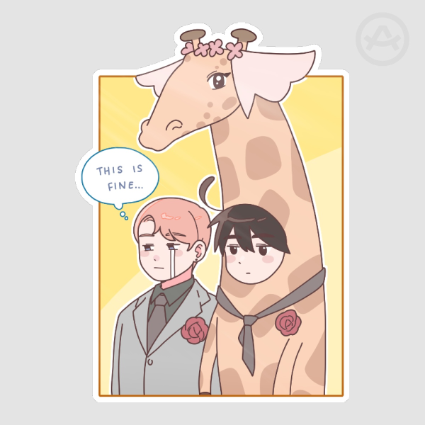 Kanda and Albert the Groom Giraffe