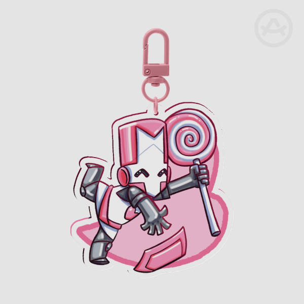 Pink Knight Castle Crashers Keychain