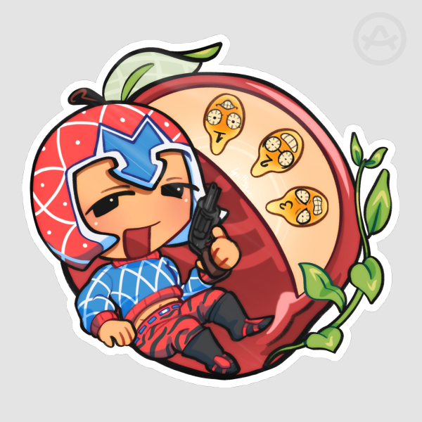 Guido Mista Apple JJBA Die Cut Stickers