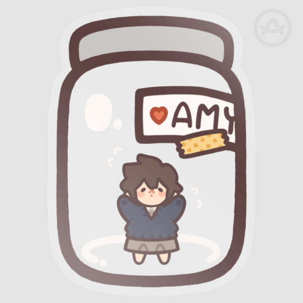 amy <3 jar clear vinyl sticker