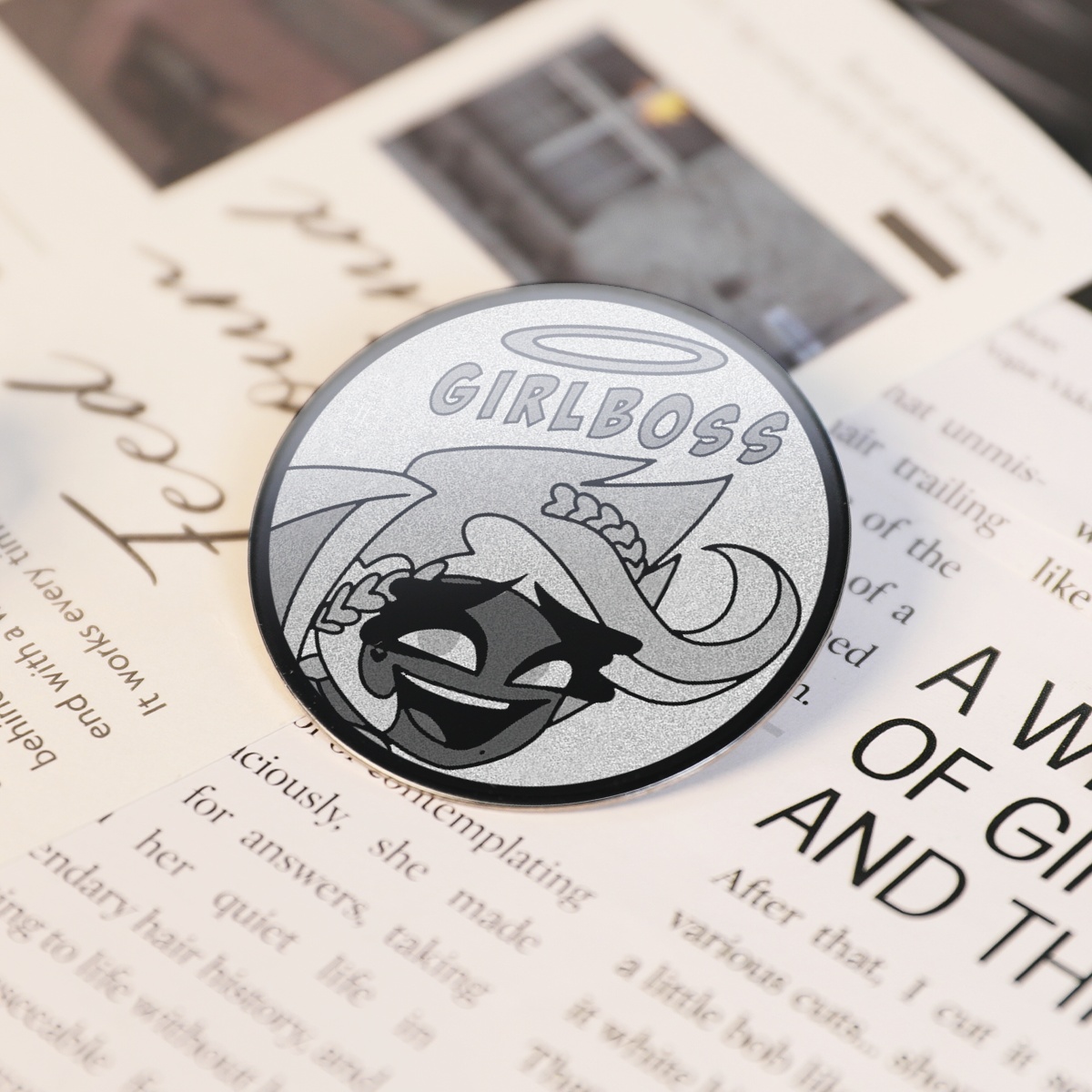 Saint Valentine - Girlboss Round Metal Badge