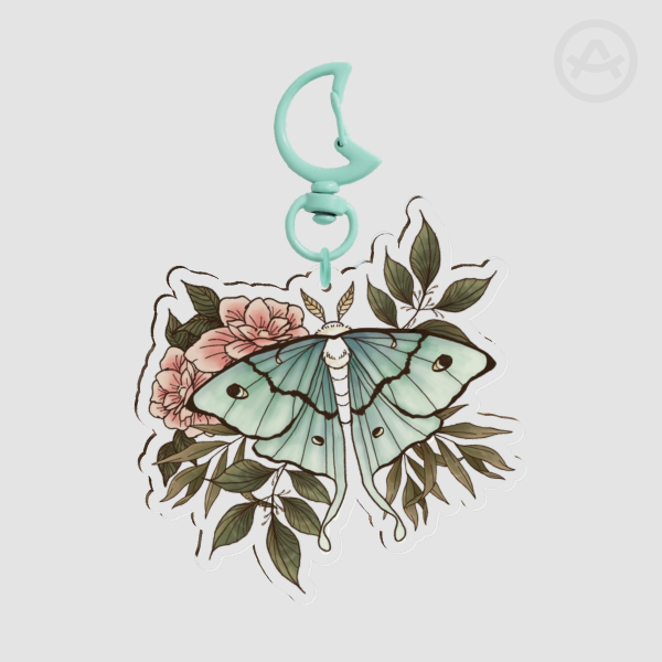 Luna-esque Moth 2.8" Keychain