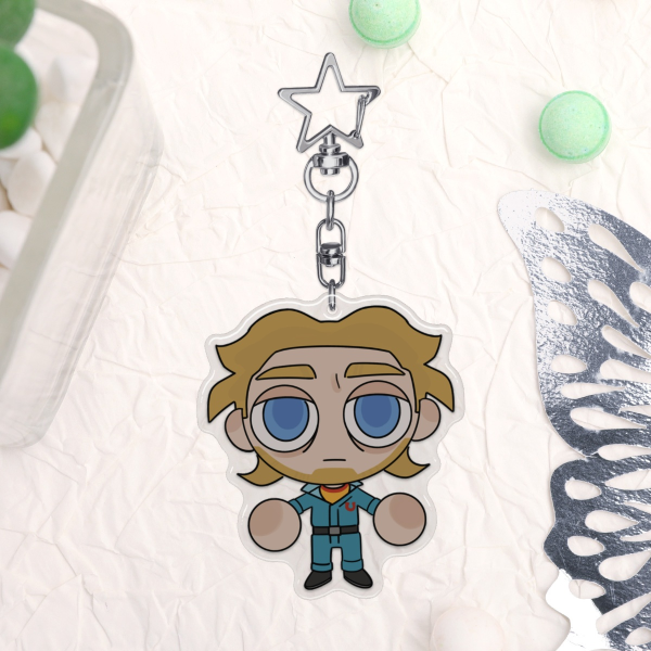 Curly Epoxy Clear Acrylic Keychain
