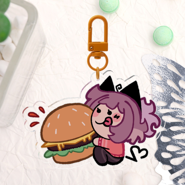 Adi loves burger! - Acrylic Keychains