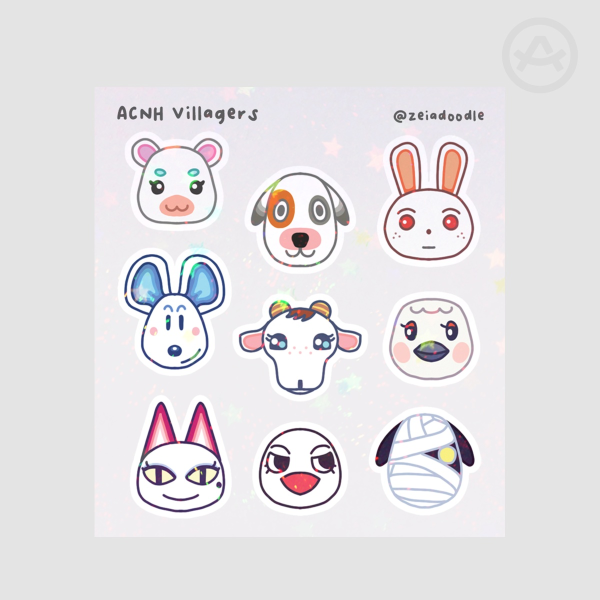 Animal Crossing White Villagers Sticker Sheet