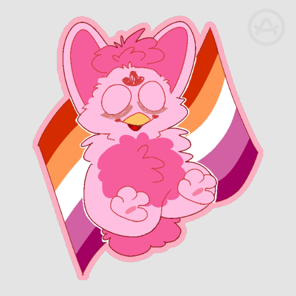 lesbian furby sticker