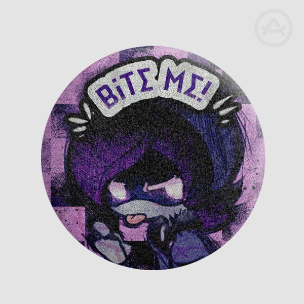Uzi BITE ME plush button