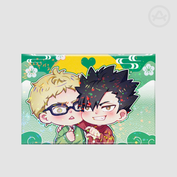 Haikyuu!! Chibi Kuroo x Tsuki | Right Angle Rectangular Badges