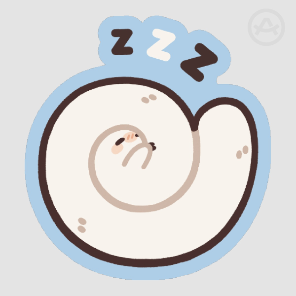 sleepy brushbug sticker