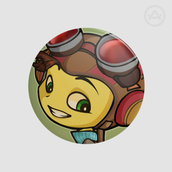 Razputin Round Button Pin