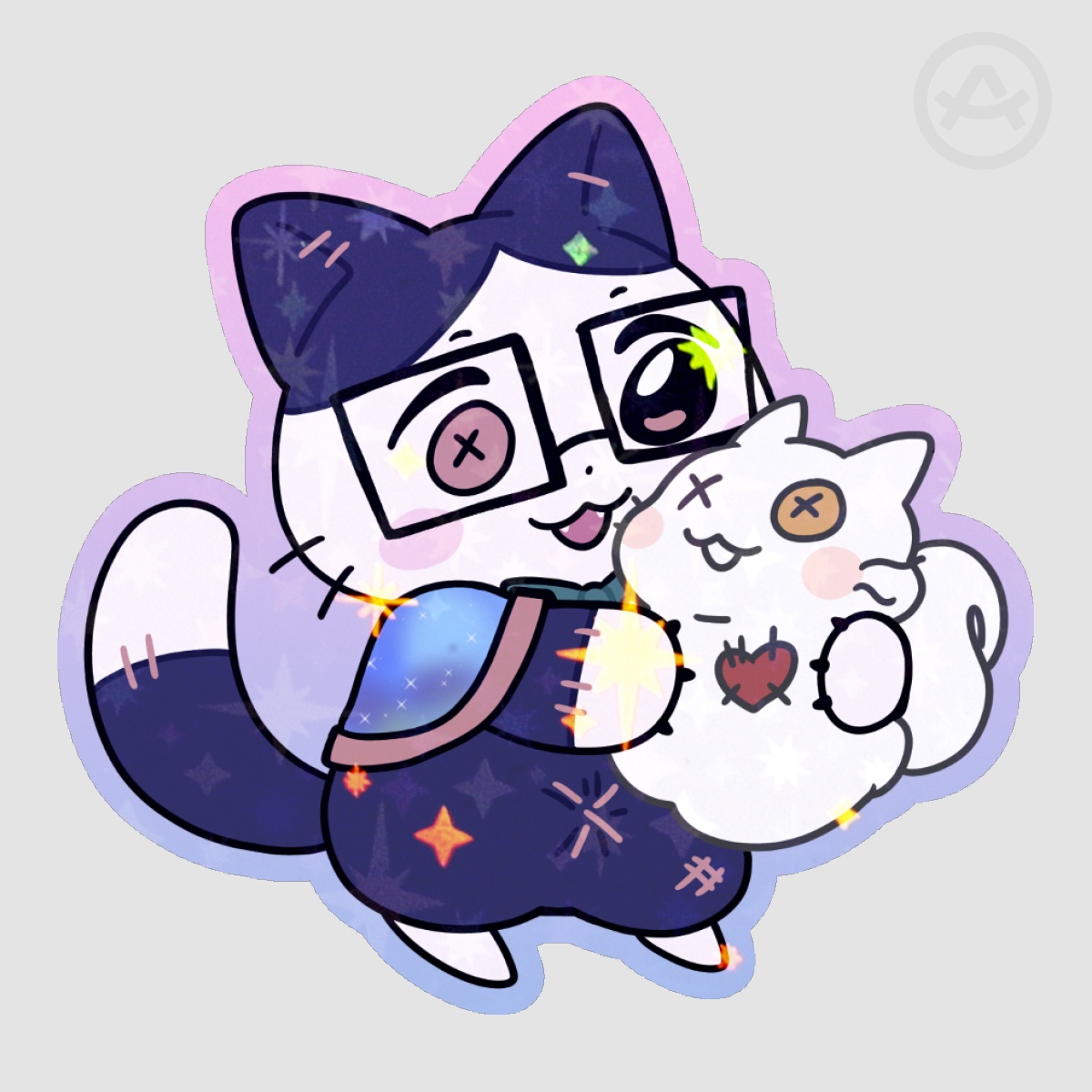 LydCatChan "Hug" Colored Edge Die Cut Sticker