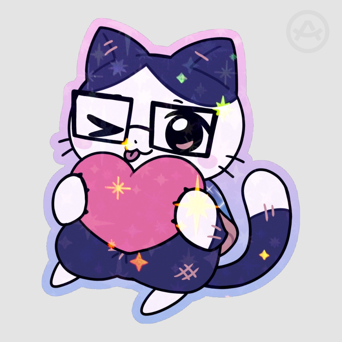 LydCatChan "Heart" Colored Edge Die Cut Sticker