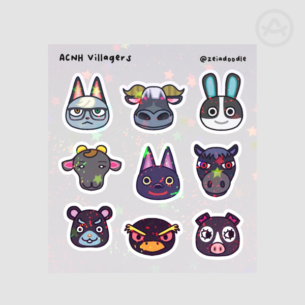 Animal Crossing Black Villagers Sticker Sheet