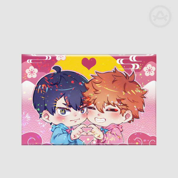 Haikyuu!! Chibi Kageyama x Hinata | Right Angle Badge Right Angle Rectangular Badges