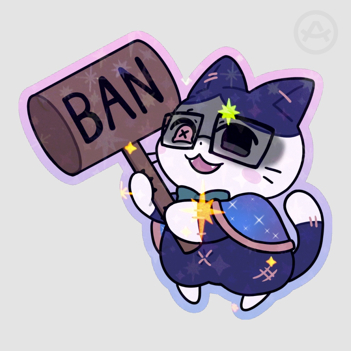 LydCatChan "Ban" Colored Edge Die Cut Sticker