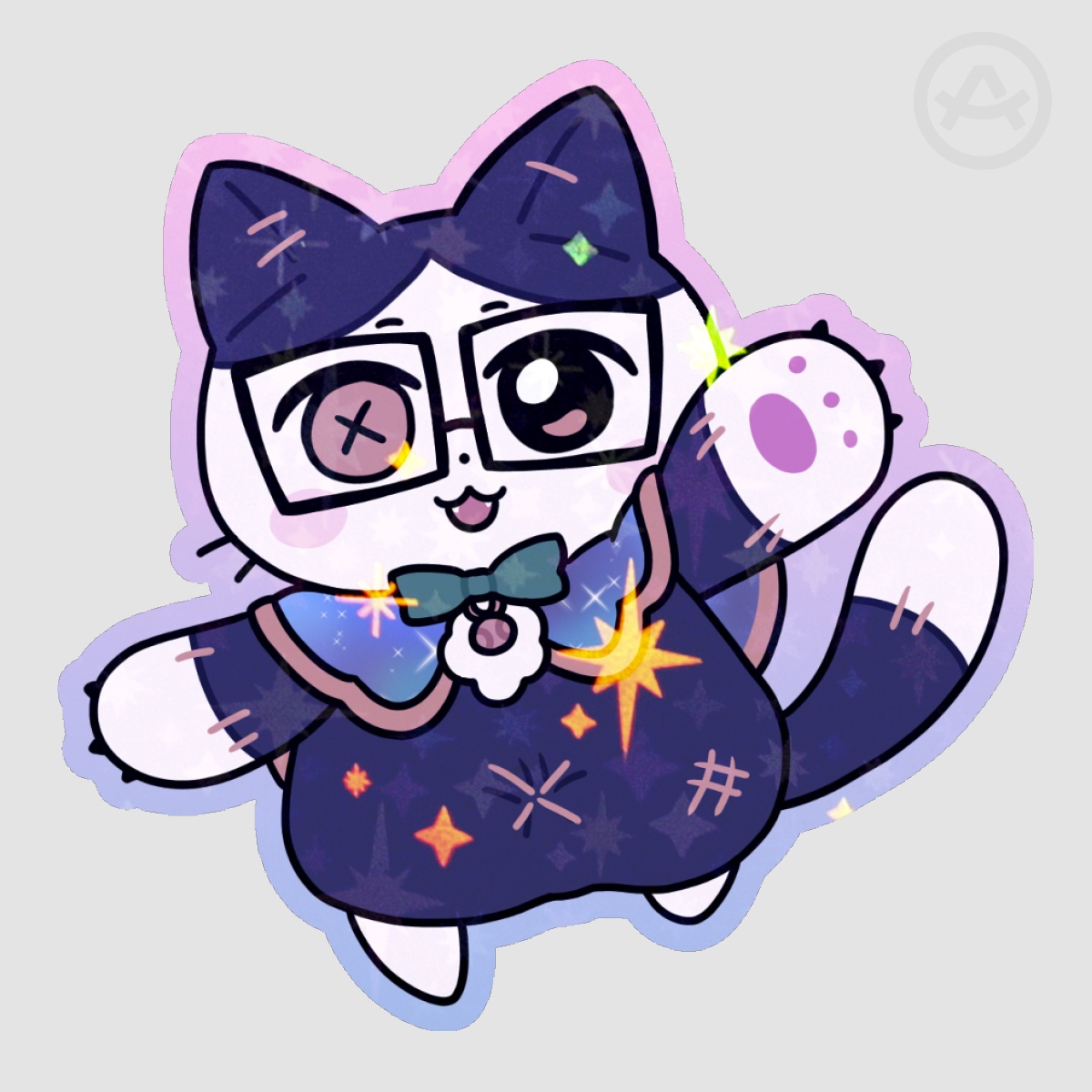 LydCatChan "Wave" Colored Edge Die Cut Sticker