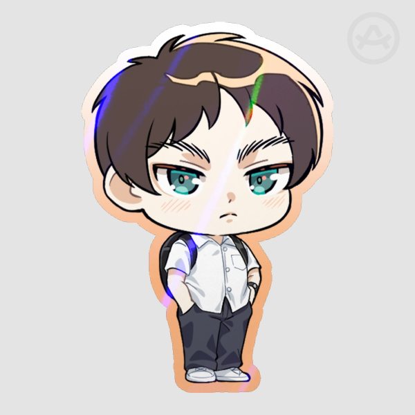 Eren The Regular Person Chibi | Die Cut Stickers