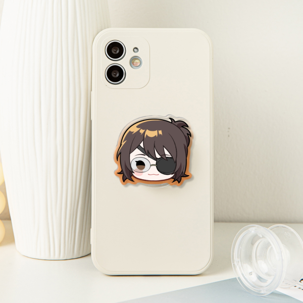 Chibi Hange Head | Acrylic Airbag Phone Holder - 1.96"(50mm), Clear