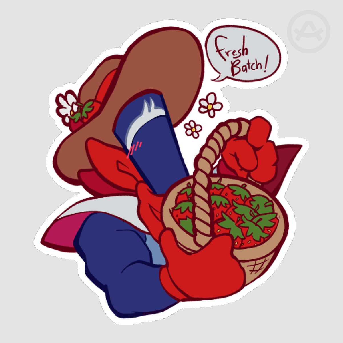 Jongler and Strawberries sticker
