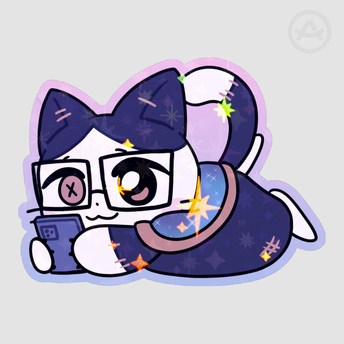LydCatChan "Phone" Colored Edge Die Cut Sticker