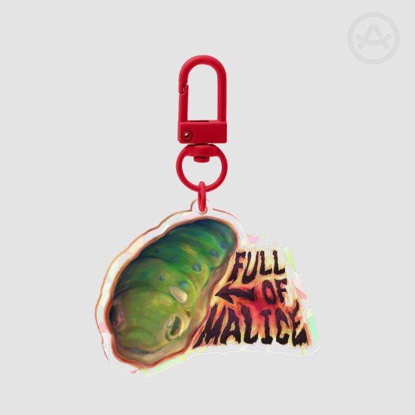 malicious caterpillar holo keychain