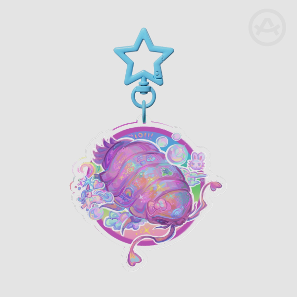 kawaii isopod keychain