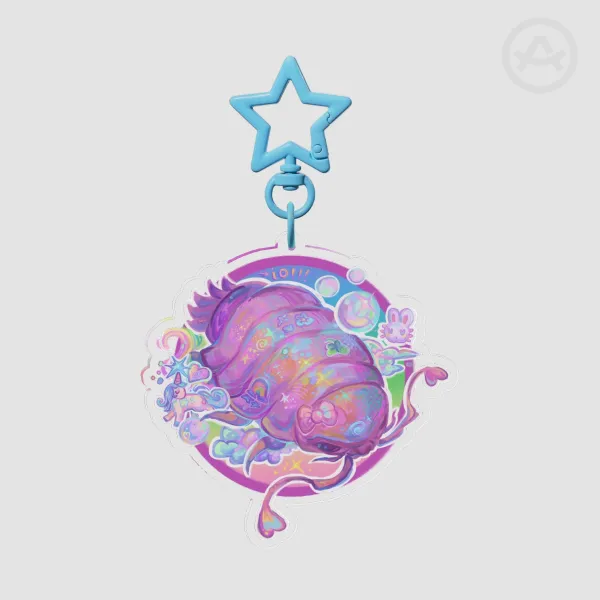 kawaii isopod keychain