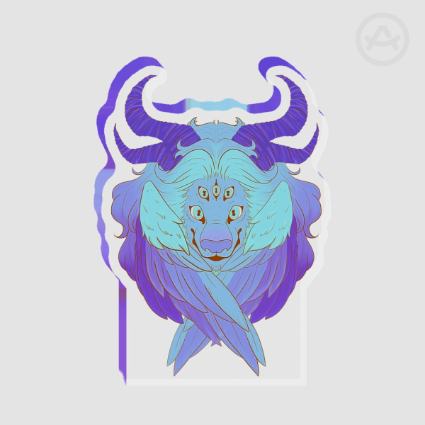 Blue Winged Lion - Thick Acrylic Standee No Base