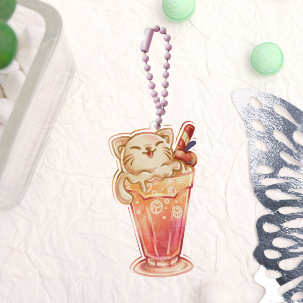 [OG] Peachy Cat Soda Keychain