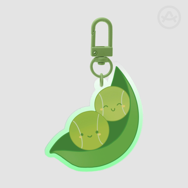 Tennis Peas in a Pod Twins Acrylic Keychain