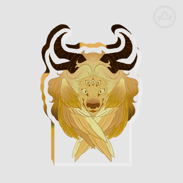 Gold Winged Lion - Thick Acrylic Standee No Base